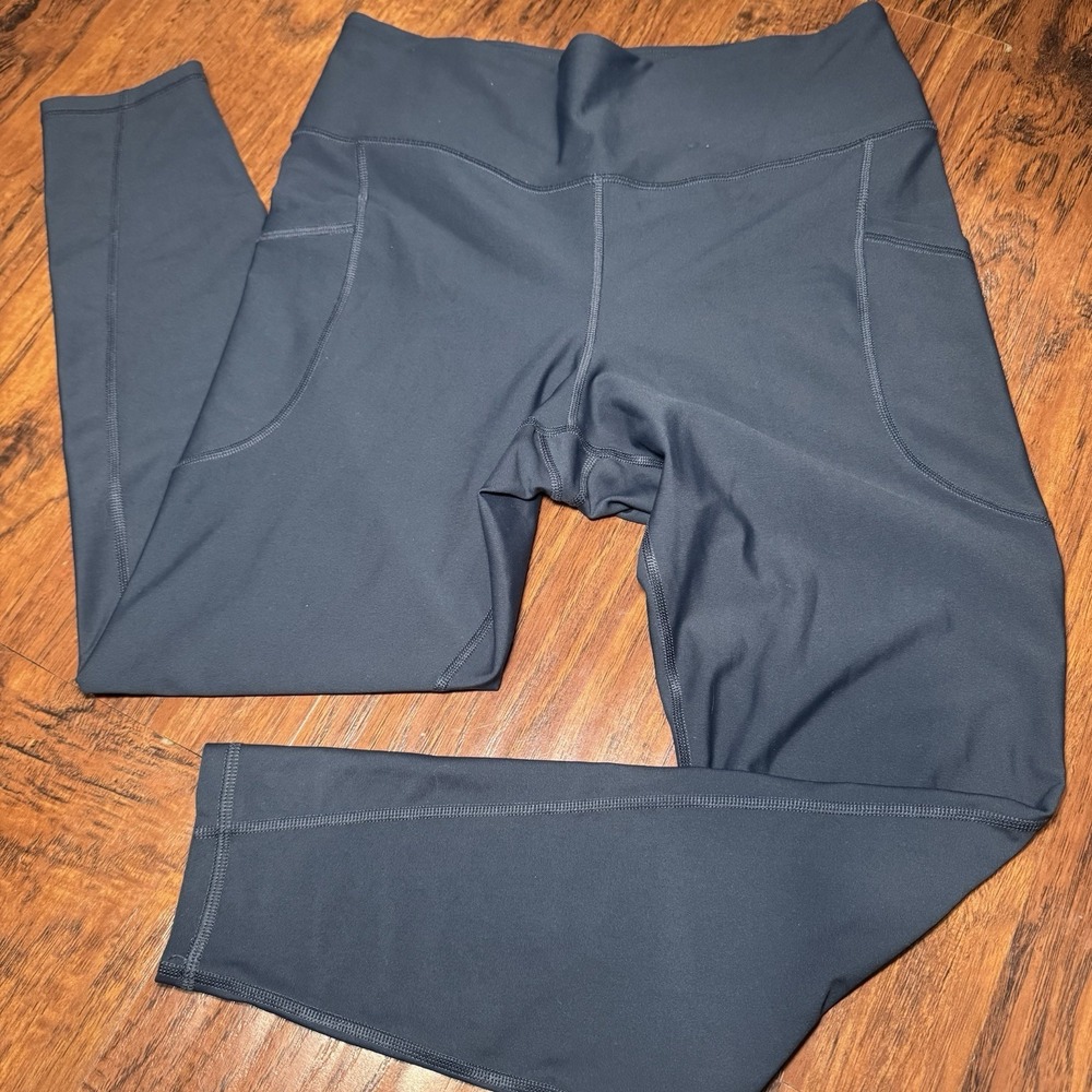 Old Navy Active High Rise Leggings Go Dry Womens Sz L Gray Stretch
